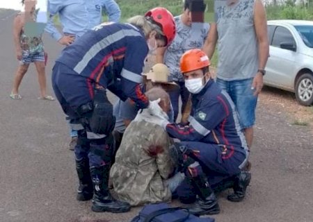 Idoso tem traumatismo craniano ao ser atropelado guiando cavalo na BR-419