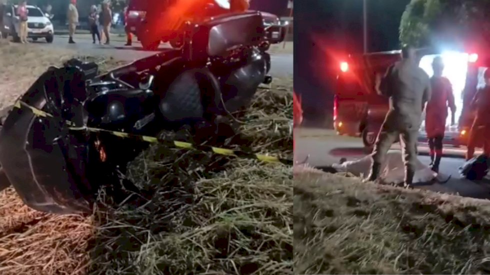Motociclista de 43 anos morreu perto de casa ao perder controle da direção e colidir em placa