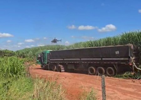 Motorista foge de abordagem e abandona carreta carregada de cigarros em canavial