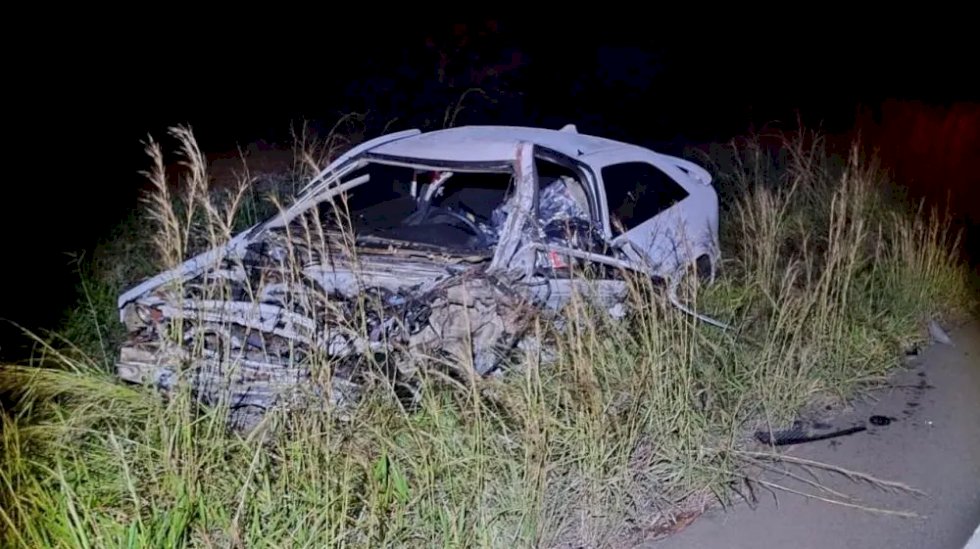 Acidente durante a madrugada na MS-395 deixa um morto e dois feridos entre Bataguassu e Brasilândia