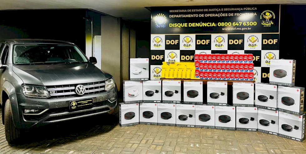 DOF apreende veículo com mais de R$ 480 mil em produtos ilegais em Fátima do Sul