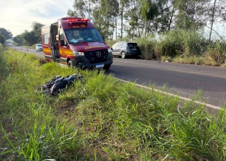 Ivinhema - Acidente entre moto e carro na BR-376 deixa uma vitima fatal