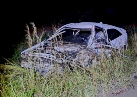 Acidente durante a madrugada na MS-395 deixa um morto e dois feridos entre Bataguassu e Brasilândia