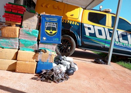 Polícia Militar Rodoviária apreende mais de meia tonelada de drogas em Anaurilândia