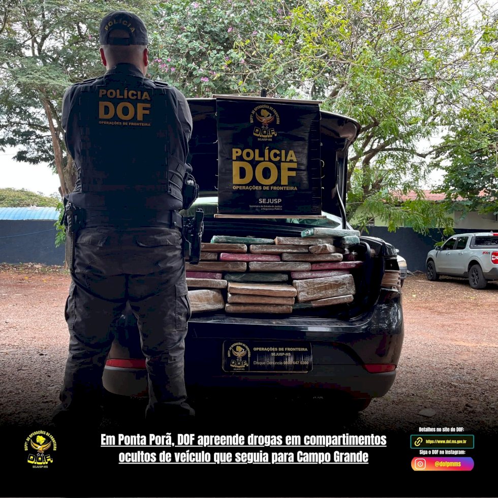 Veículo é apreendido e motorista preso pelo DOF por transporte de droga