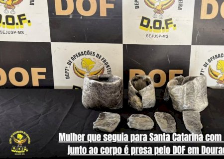 Mulher que levava droga junto ao corpo é presa pelo DOF