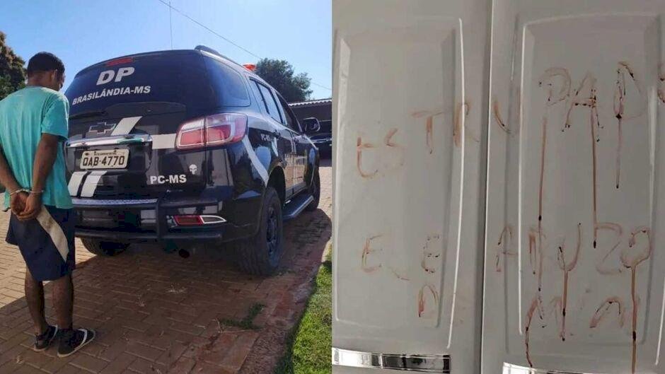 Policia Civil prendeu  foragido que escreveu \'estuprador\' com sangue da vítima é preso