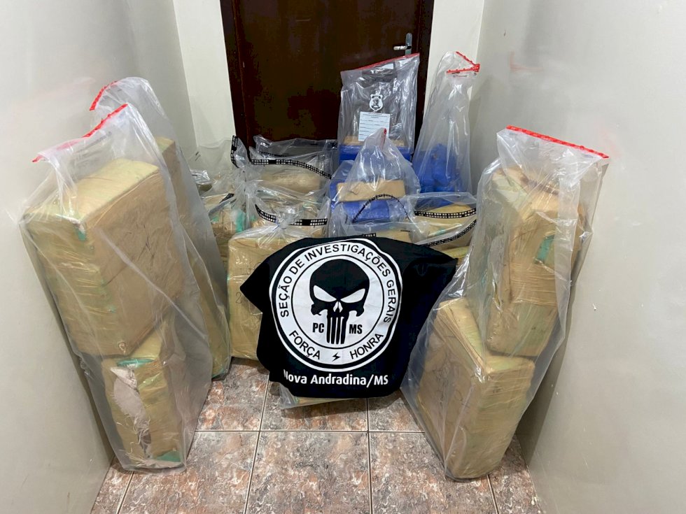 Nova Andradina - Polícia Civil apreende carga com mais de meia tonelada de maconha e prende homem em flagrante