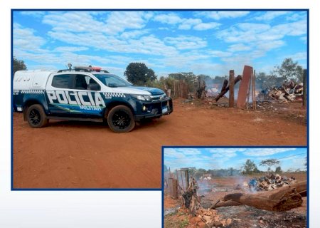 Angélica - PM atende ocorrência de crime ambiental incêndio em terreno baldio