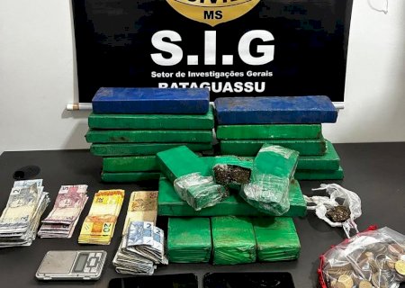 Polícia Civil realiza quinta ação contra o tráfico na semana e prende dois suspeitos com mais de 13kg de drogas em Bataguassu