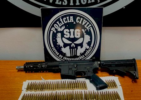 Homem em posse de fuzil de uso restrito e mais de 150 munições é preso em flagrante pela Polícia Civil