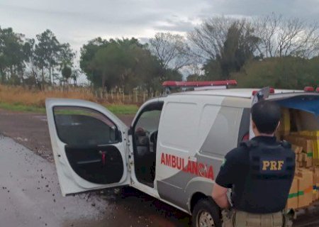 PRF apreende 1,5 tonelada de maconha em falsa ambulância