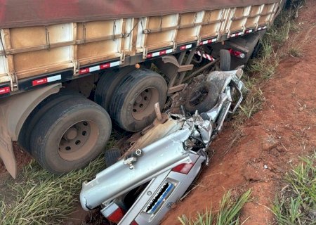 Colisão entre carreta e carro deixa uma pessoa morta na MS-134 entre Batayporã e Nova Andradina