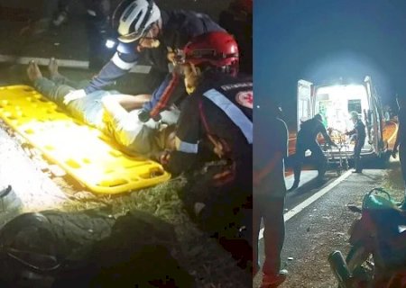 Acidente grave envolvendo animal deixa dois feridos na MS-450