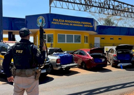 Ivinhema - PRF apreende três veículos com mais de uma tonelada de maconha