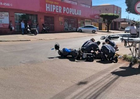 Acidente entre duas motos deixa três vítimas feridas