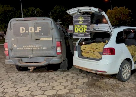 DOF apreende mais de 600 quilos de drogas em carro furtado em Santa Catarina