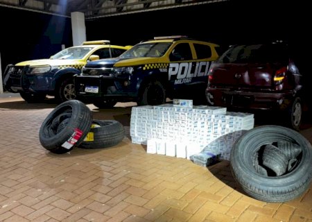BPMRv apreende pneus, cigarros e baterias contrabandeadas durante fiscalização