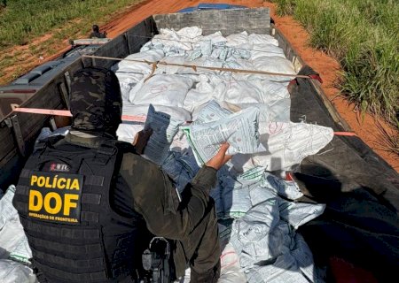 DOF apreende caminhões e carro carregados com mais de 27 mil pacotes de cigarros e 10 toneladas de agrotóxicos