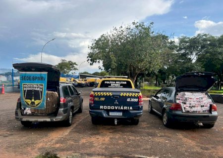 PMR apreende duas cargas de cigarros contrabandeados transportadas em veículos distintos na BR -060