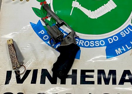 Ivinhema - Policia Militar apreende revolver após tentativa de homicídio em bar no bairro Vitória