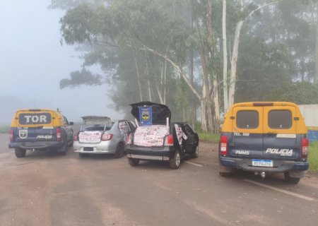 PMR apreende dois veículos carregados de cigarros contrabandeados na MS -164