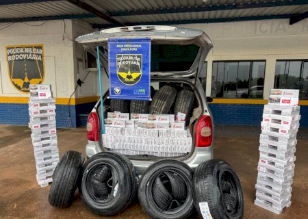PMR apreende cigarros e pneus durante fiscalização na MS -164