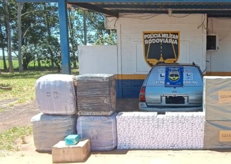 PMR apreende mercadorias contrabandeadas durante fiscalização na MS -164
