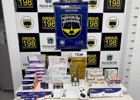 PMR apreende medicamentos estrangeiros ocultos em veículo na MS -164