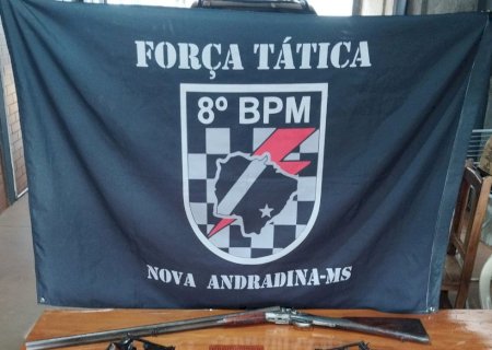 Polícia Militar apreende armas e mais de 400 munições durante ação da Força Tática em Batayporã