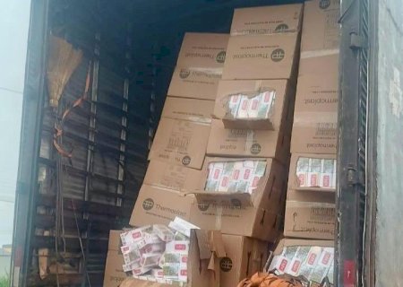 Ação conjunta entre Polícia Militar e Polícia Rodoviária Federal resulta na apreensão de mais de 600 caixas de cigarros contrabandeados em Batayporã