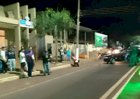 Ivinhema - Acidente entre carro e moto deixa motociclista com ferimentos graves