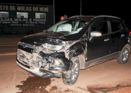 Motociclista fica gravemente ferido após colisão com carro na MS-395