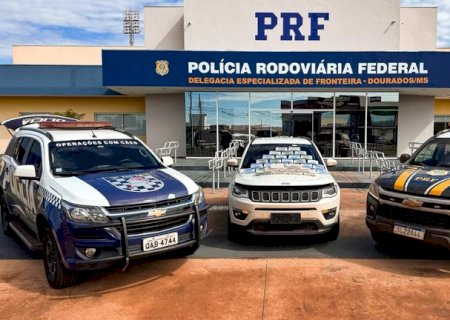 PRF e PM apreendem 38 Kg de cocaína em Dourados