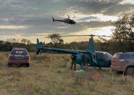 Após perseguição aérea, helicóptero com 350 kg de cocaína é interceptado em MS