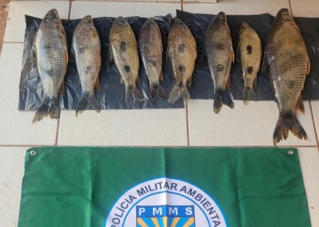 Pescador é flagrado com cota excedente de pesca,  e é autuado em mais de mil reais por captura de 8 exemplares de piapara, barco, motor e traía de pesca foram apreendidos
